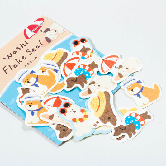 Summer Dogs Washi Sticker Flake