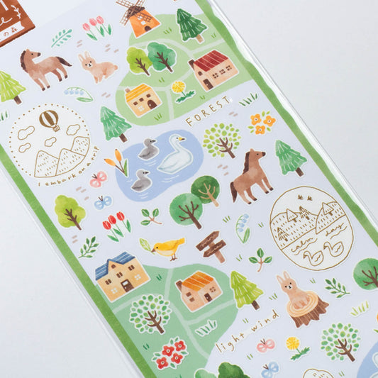 Mori Seal Soyokaze Forest Sticker Sheet