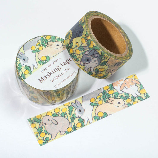 Bunnies Playing in Grass Washi Tape