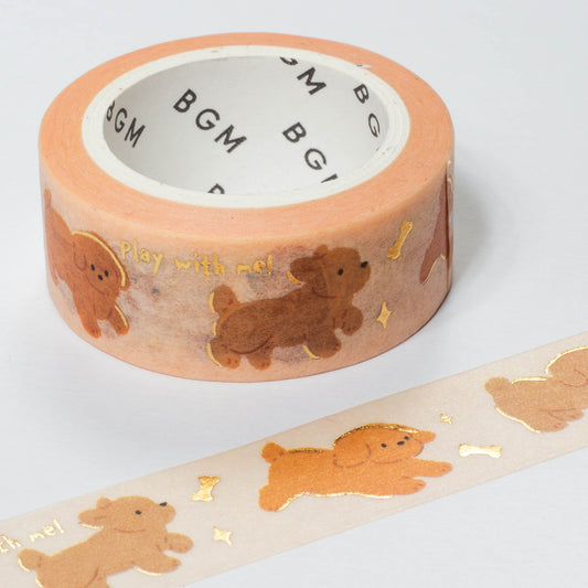 Puppy Gold Foil Washi Tape