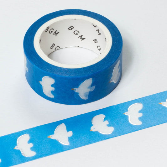 Birds Silver Foil Washi Tape