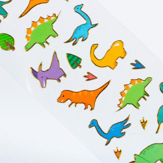 Dinosaur Gold Edge Seal Sticker Sheet