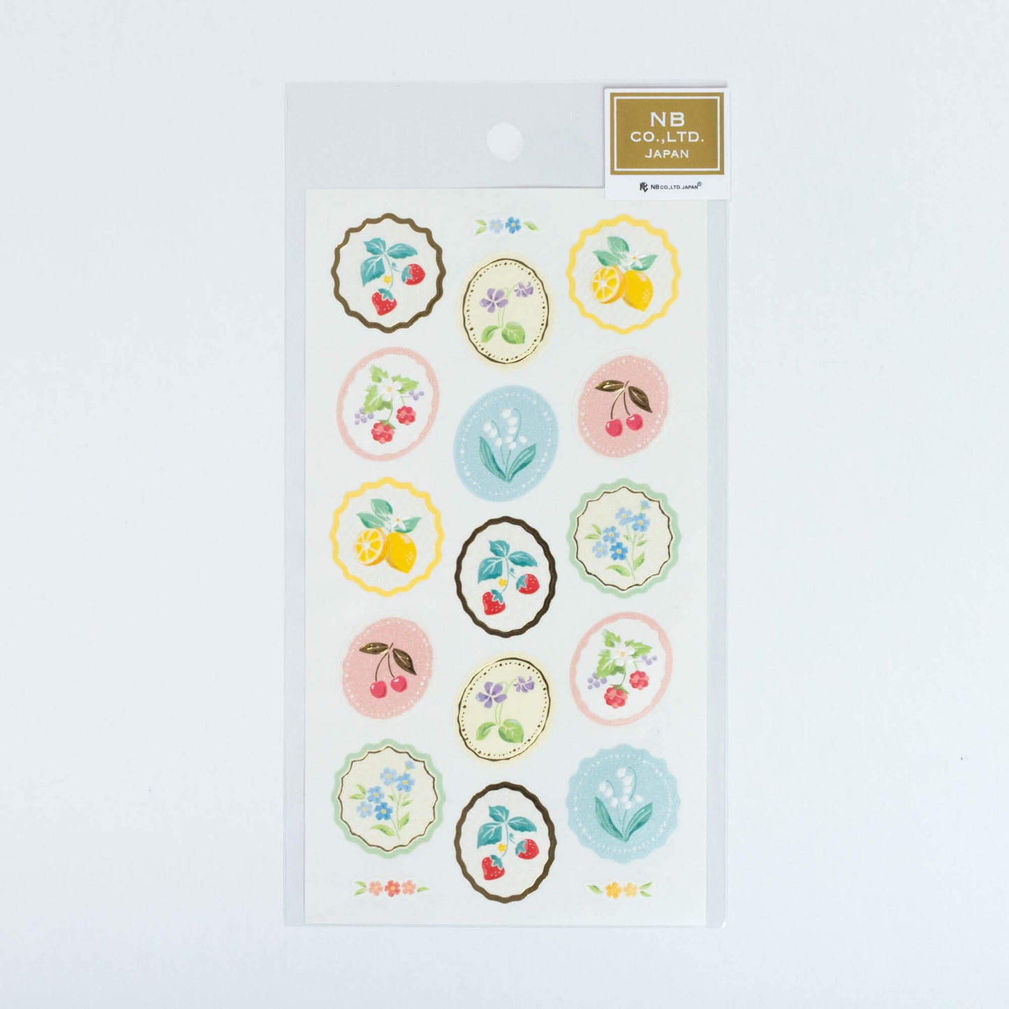 Fruits & Flowers Pearl Sticker Sheet